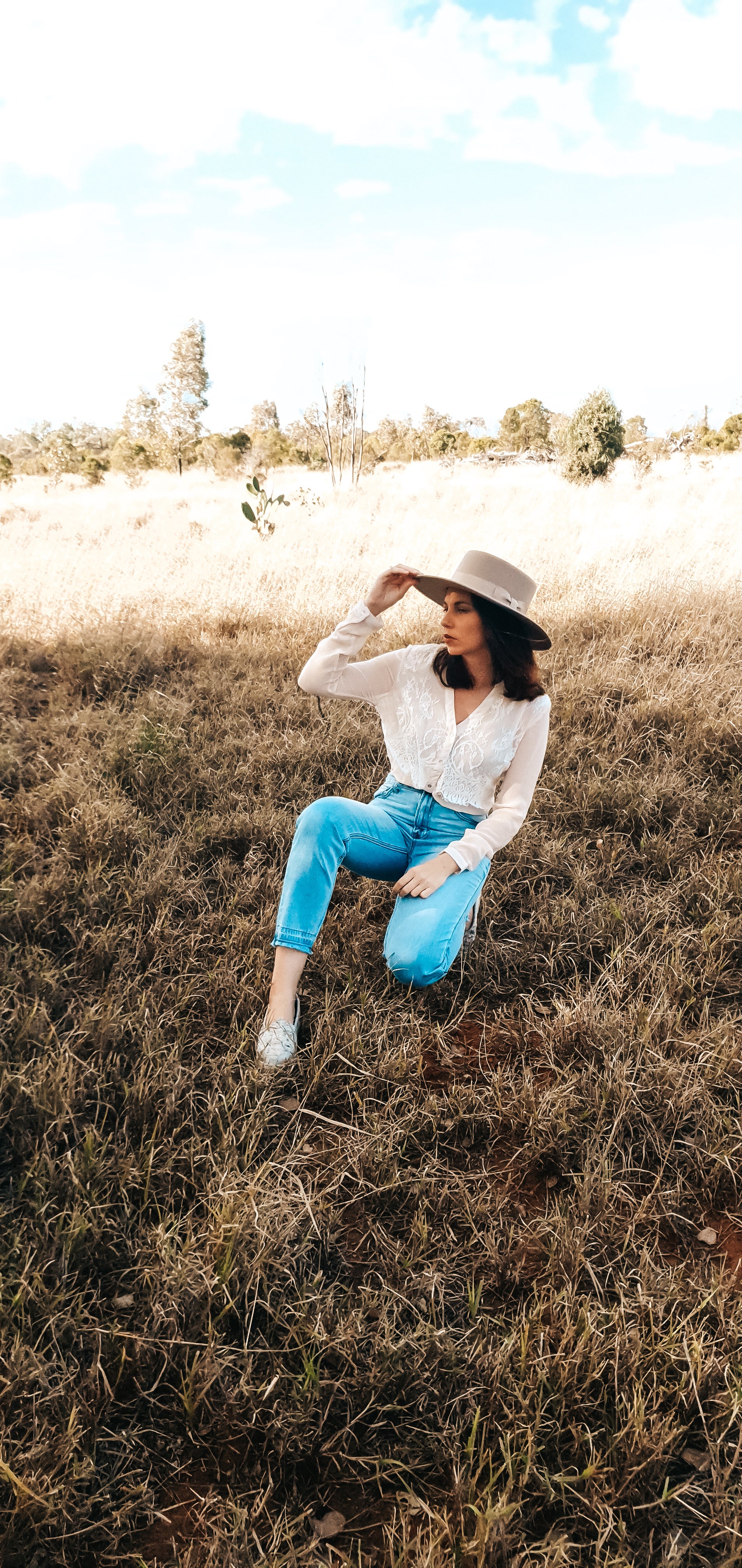 The Delaney Blouse in Beige